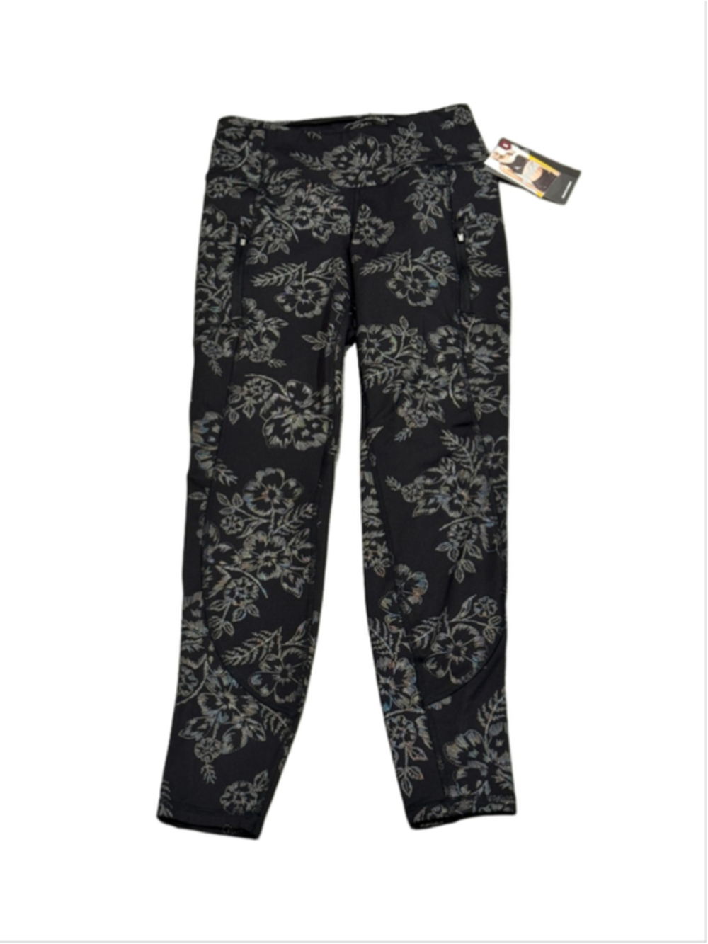 Avia Black Soot Floral Detailed Leggings